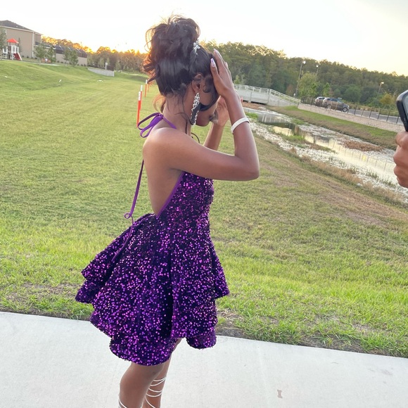 Purple Sequin dress. - Picture 6 of 6